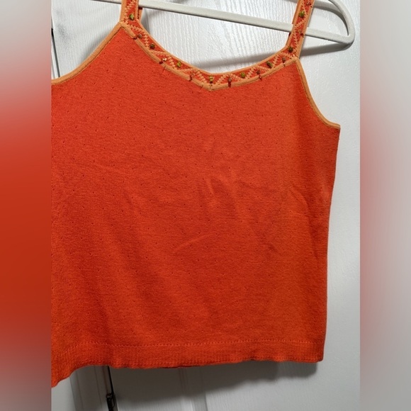 Vintage Y2K Sigrid Olsen Babydoll camisoleTank Top Silk Cotton Embellished M - Picture 13 of 13